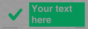 Custom green background, green tick sign